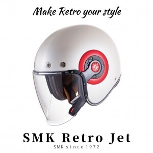 [SMK RETRO] SMK 레트로 제트 헬멧 - 유광 화이트 레드