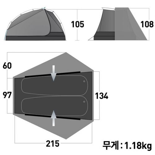군토,[씨투써밋] 알토 TR2 UL 그레이 텐트 (매쉬이너/3계절용)