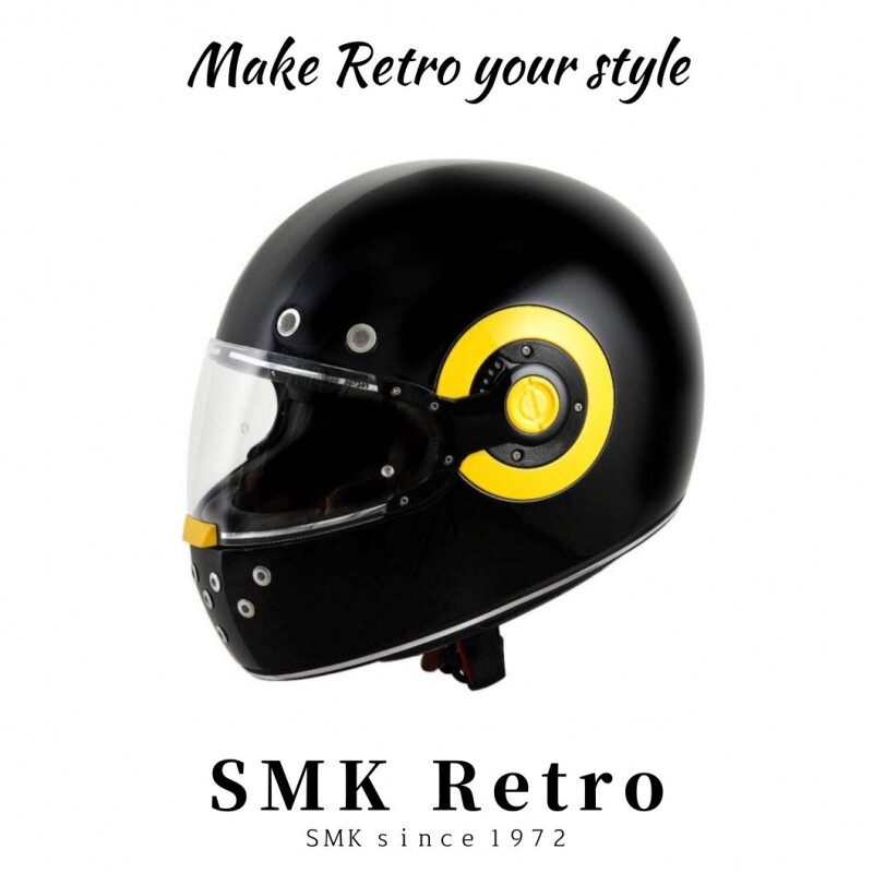 군토,[SMK RETRO] SMK 레트로 헬멧 - 유광 블랙 옐로우