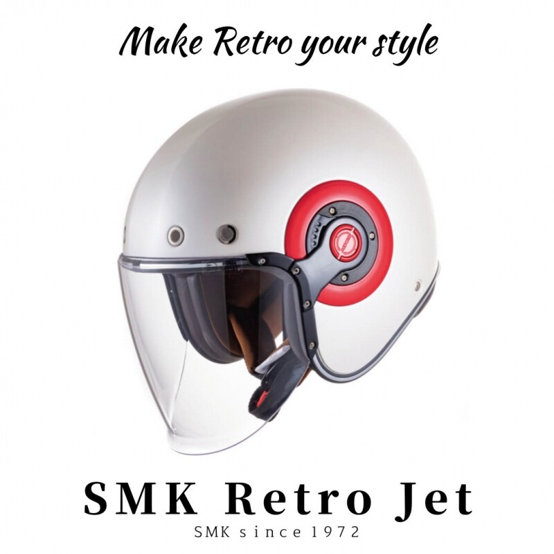 군토,[SMK RETRO] SMK 레트로 제트 헬멧 - 유광 화이트 레드