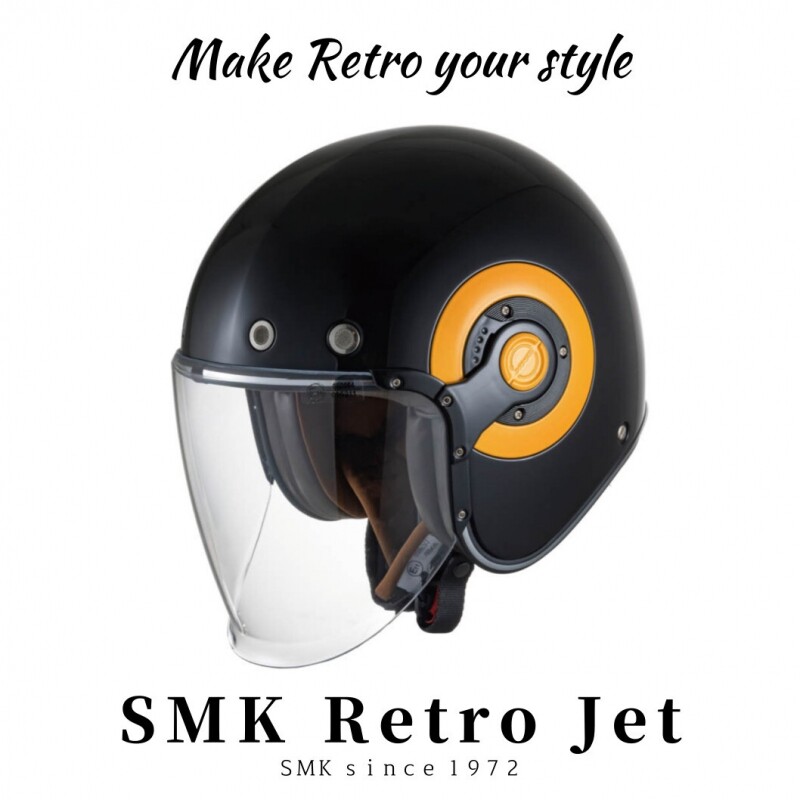군토,[SMK RETRO] SMK 레트로 제트 헬멧 - 유광 블랙 옐로우