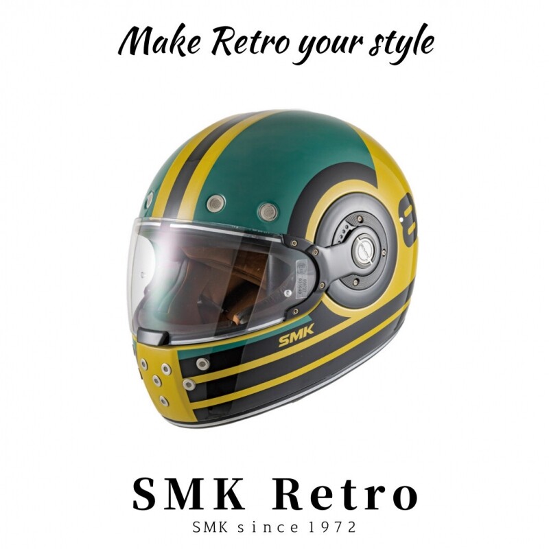 군토,[SMK RETRO] SMK 레트로 랑코 블랙 그린 옐로우 풀페이스 헬멧