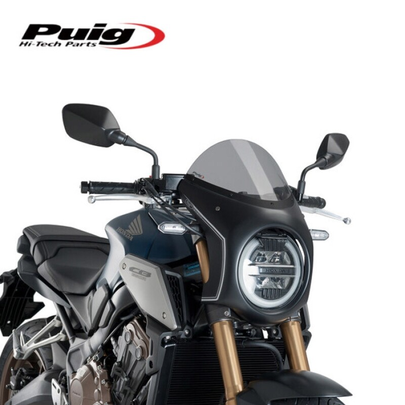 군토,[퓨익] 혼다 CB1000R 네오 스포츠 카페 (18-20) / CB650R(19-23) 레트로 세미 페어링 (블랙하우징) 스크린
