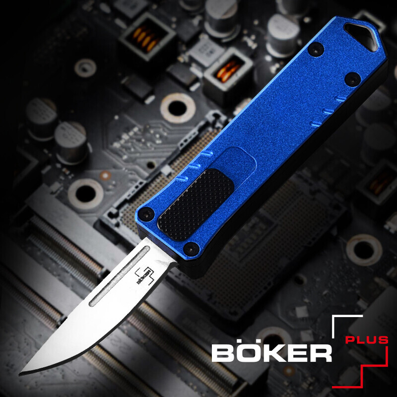 군토,[보커] 마이크로 USB OTF(F) 블루 오토매틱 전방 비출식 나이프