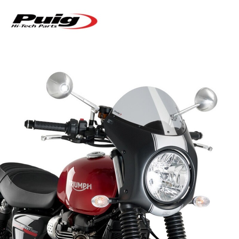 군토,[퓨익] 트라이엄프 스크램블러 SCRAMBLER 400X (24-) / SPEED TWIN 900 (23-) 레트로 세미페어링 (카본룩하우징)