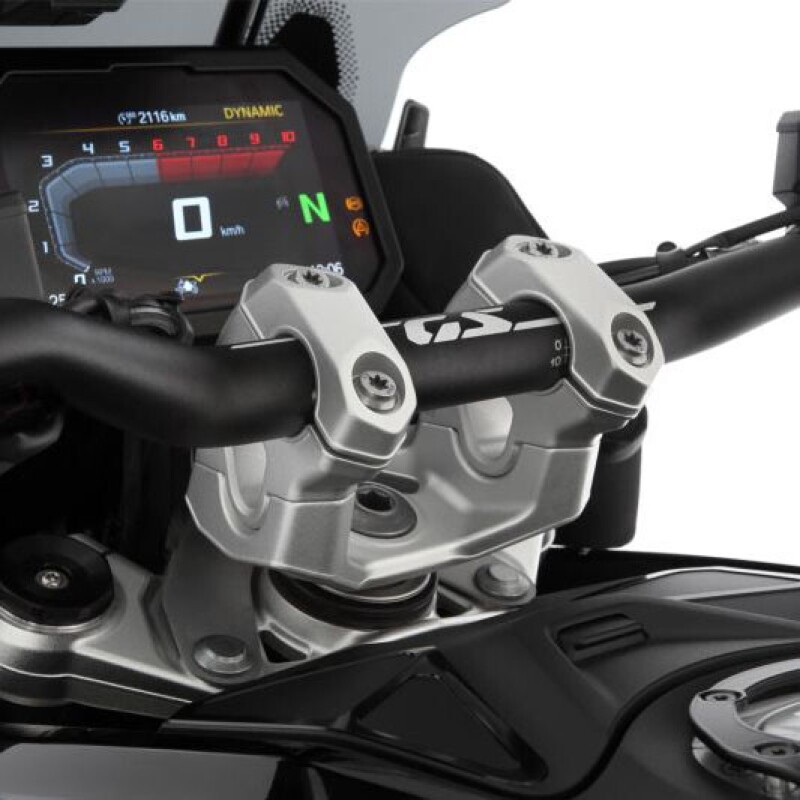 군토,[분덜리히] BMW R1300GS, GSA, RT (23-) 에르고 플러스 핸들바 라이저 - 실버 13300-000 (높이 38mm 증가, 당김 27mm)