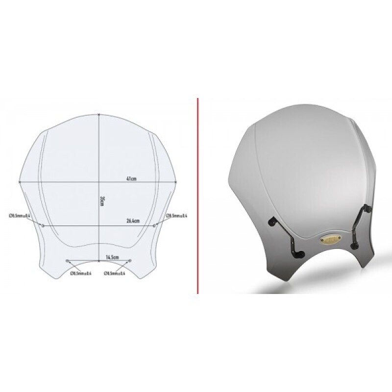 군토,[지비] GIVI 범용 윈드 스크린 (거치대 별도) 스모크 - 140S