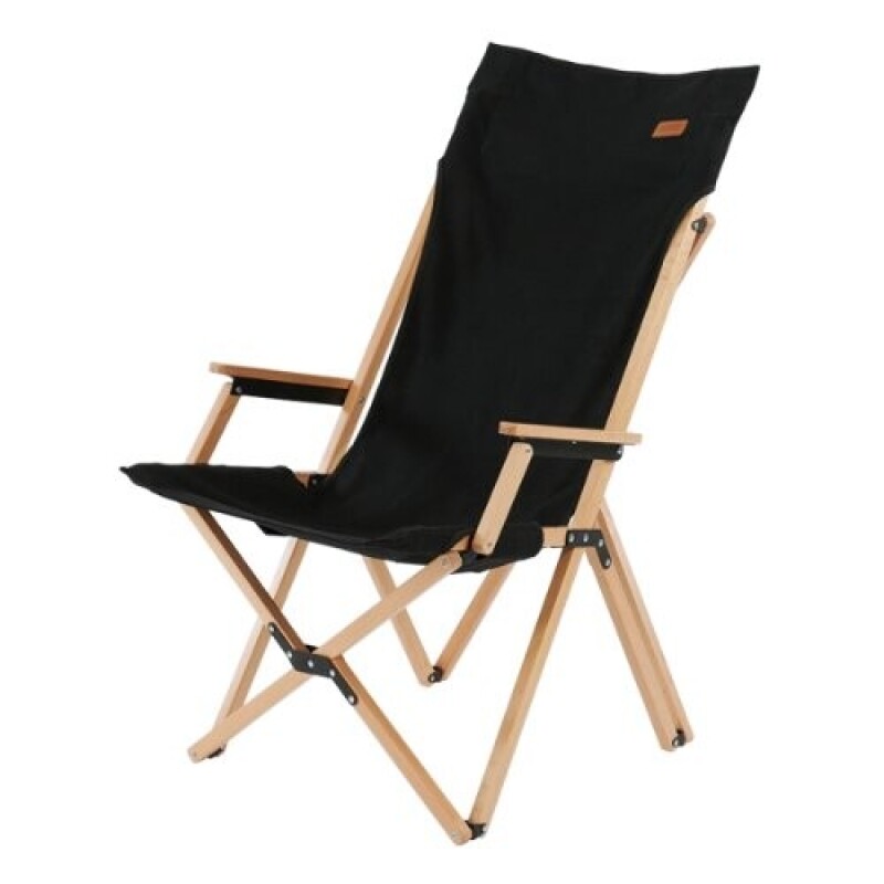 군토,[마운트리버] 릴렉스 우드 캔버스 체어 팔걸이형 - 블랙