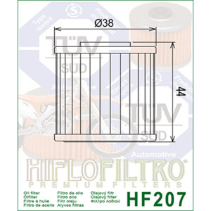 [하이플로필트로] HF207 엔진오일필터 - 스즈키 RM-Z450 (18-26)